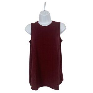 Nine West Soft Spun Burgundy Sleeveless Tank Top Womens Casual Summer Size Small